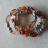 Bracelet 3 rangs perles marron-m�tal.