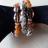 Bracelet 3 rangs perles marron-m�tal.