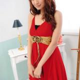 ROBE ATHENA ROUGE BOHO CHIC 34.36.38 D0081