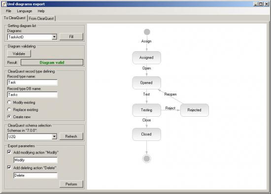 UML2ClearQuest 'Tansform diagrammes UML dans ClearQuest matrice état Designer (licence d'utilisation) - 2.0.1