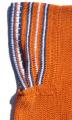Gilet fermé-orange-bordé marine et blanc-mancheron