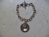 Bracelet cha�ne argent et rond strass.