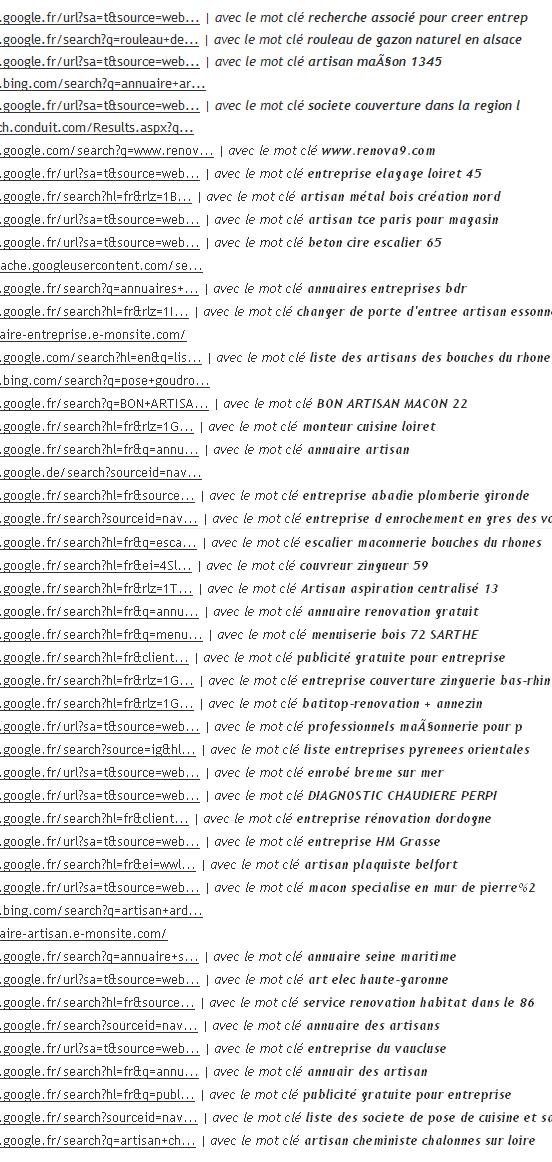 liste liens r&eacute;f&eacute;rent