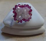 Bague cristal swarovski rose.