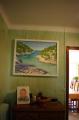 peinture au spalter et peinture sur toile "les calanques"