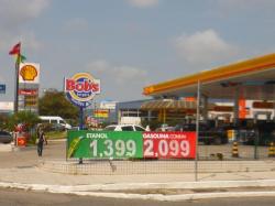 Station Shell a Florianopolis au bresil avec promo de l'ethanol en reales