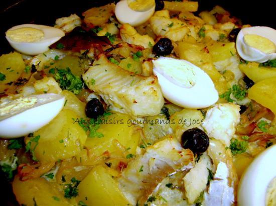 Recette Portugaise Morue Pomme De Terre Au Four Morue salée aux pommes de terre et aux oeufs PORTUGAL