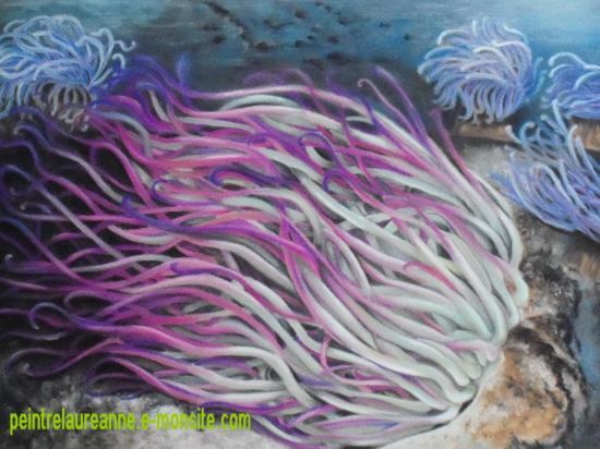 dessin au pastel sec animaux anémone marine