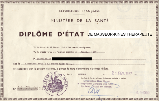 diplome kine