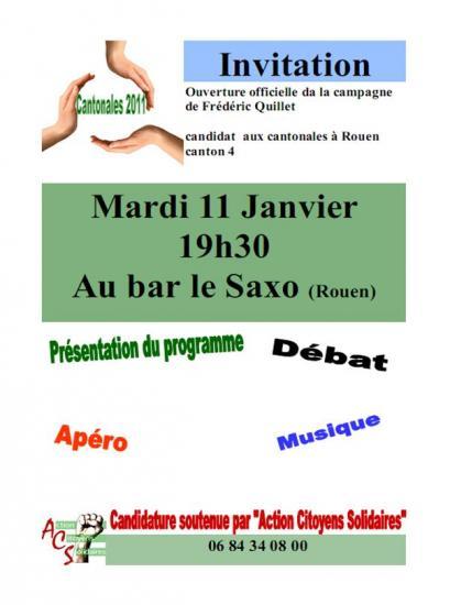 Soirée le 11 janvier au Saxo pour présenter les candidats ACS