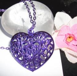 Pendentif Coeur Filigrane Violet Pendentif Coeur Filigrane Violet
