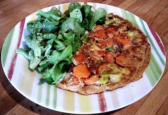 Omelette aux carottes et poireaux Omelette aux carottes et poireaux