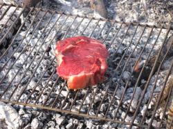 Première grillade de l'année au jardin ... mercredi 9 février...