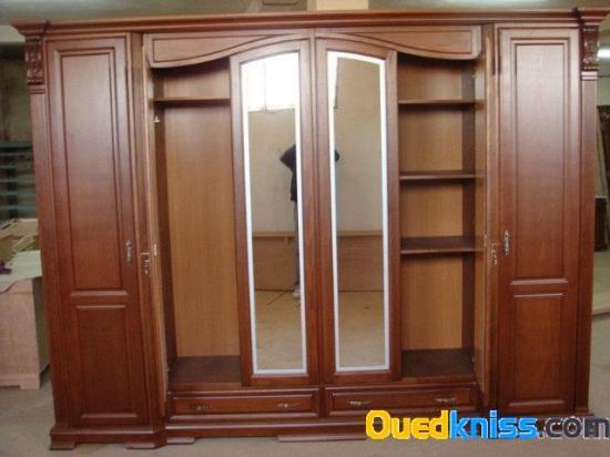 Chambre a coucher luxe en hêtre massif 6 porte Modèle de chambre à couché