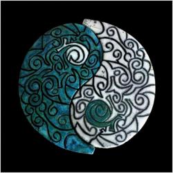Yin & Yang duo ciselée