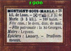 MONTIGNY SOUS MARLE 1906