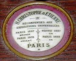 Médaillon d'un harmonium Christophe et Etienne