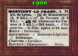 MONTIGNY LE FRANC 1906