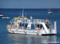 Bateau &agrave; fond de verre, plage de Malendure, Bouillante, Guadeloupe